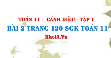 Bài 2 trang 120 SGK Toán 11 tập 1 Cánh Diều